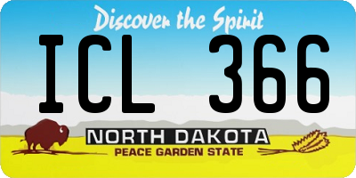 ND license plate ICL366