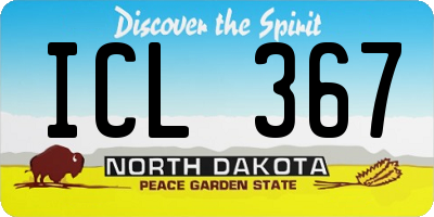 ND license plate ICL367