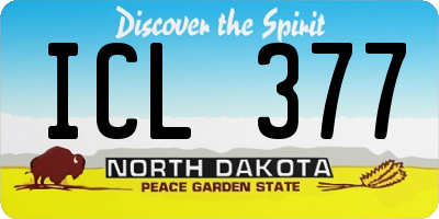 ND license plate ICL377
