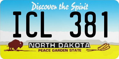 ND license plate ICL381