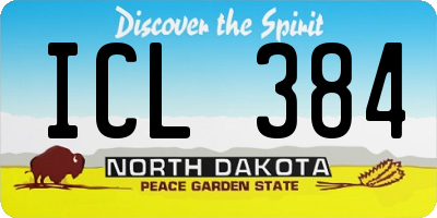 ND license plate ICL384