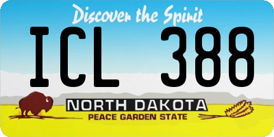 ND license plate ICL388