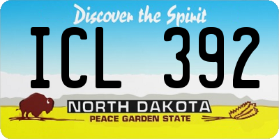 ND license plate ICL392