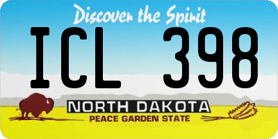 ND license plate ICL398