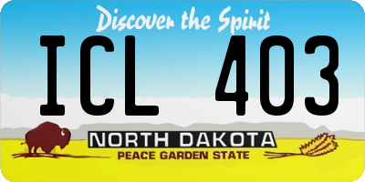 ND license plate ICL403