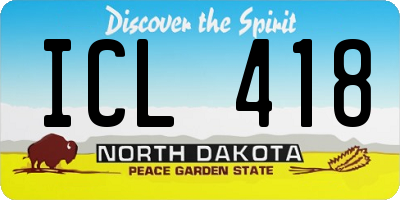 ND license plate ICL418