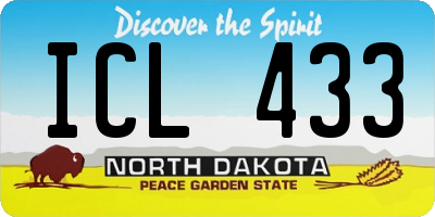 ND license plate ICL433