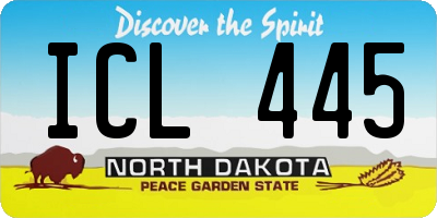 ND license plate ICL445