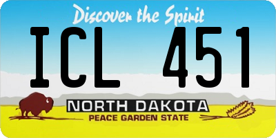 ND license plate ICL451