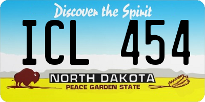 ND license plate ICL454