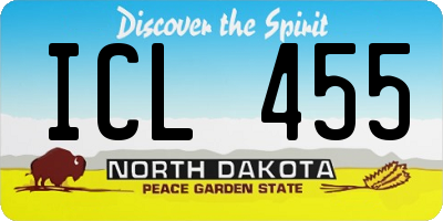 ND license plate ICL455