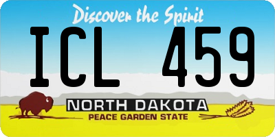 ND license plate ICL459