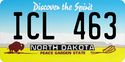 ND license plate ICL463