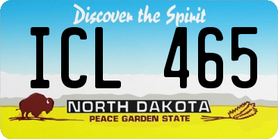 ND license plate ICL465