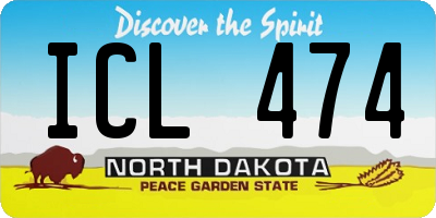 ND license plate ICL474
