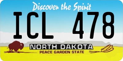 ND license plate ICL478