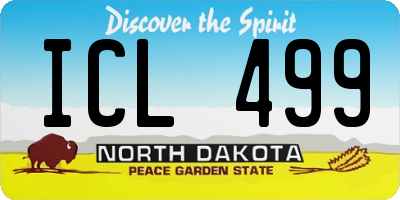 ND license plate ICL499