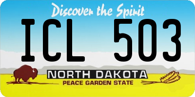 ND license plate ICL503