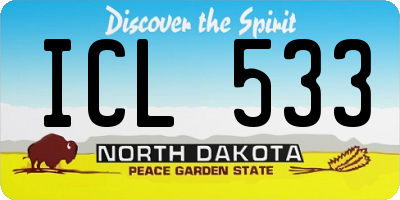 ND license plate ICL533