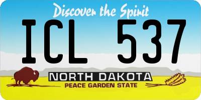ND license plate ICL537
