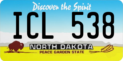 ND license plate ICL538