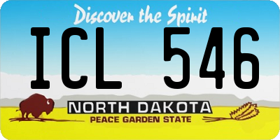 ND license plate ICL546