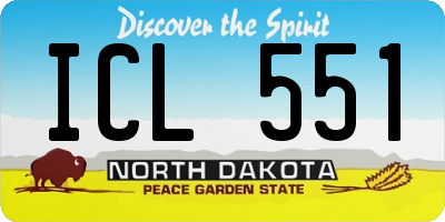 ND license plate ICL551