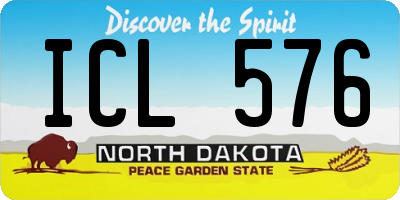 ND license plate ICL576