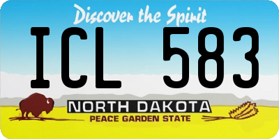 ND license plate ICL583