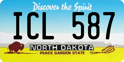 ND license plate ICL587