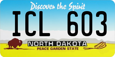 ND license plate ICL603