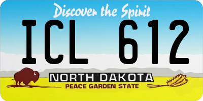 ND license plate ICL612