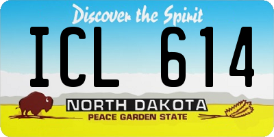 ND license plate ICL614