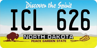 ND license plate ICL626