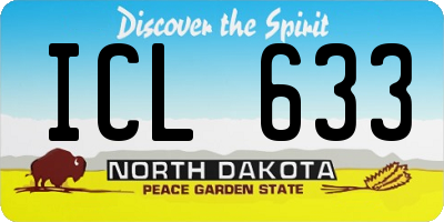 ND license plate ICL633