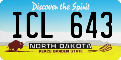 ND license plate ICL643