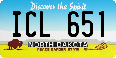 ND license plate ICL651