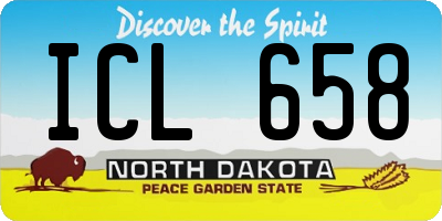 ND license plate ICL658