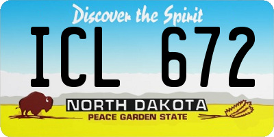 ND license plate ICL672