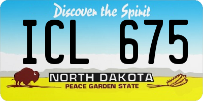 ND license plate ICL675