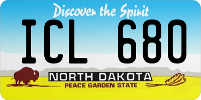 ND license plate ICL680