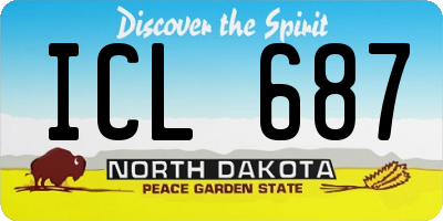 ND license plate ICL687