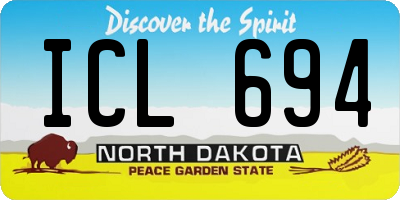 ND license plate ICL694