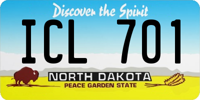 ND license plate ICL701