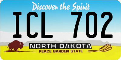 ND license plate ICL702