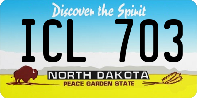 ND license plate ICL703
