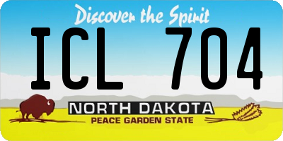 ND license plate ICL704
