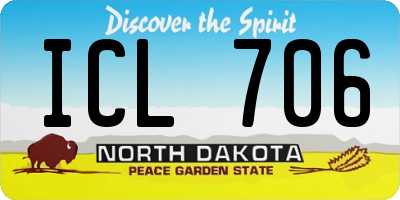 ND license plate ICL706
