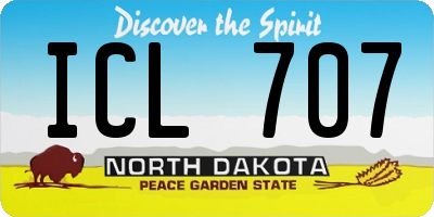 ND license plate ICL707