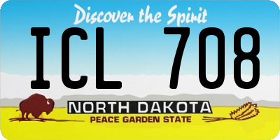 ND license plate ICL708
